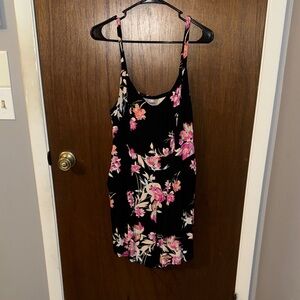 Torrid Black and Pink Floral Knit Top
